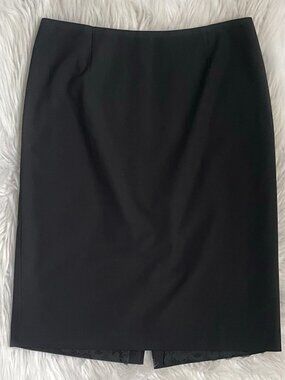 Trina Turk Black Pencil Skirt size 4 Lace Hem Work Professional Business Career